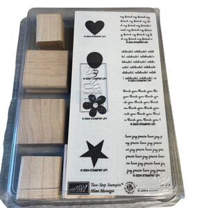 Stampin' Up! Two-Step Stampin' Mini Messages‎ Wood Mounted Stamp Set Sentiment